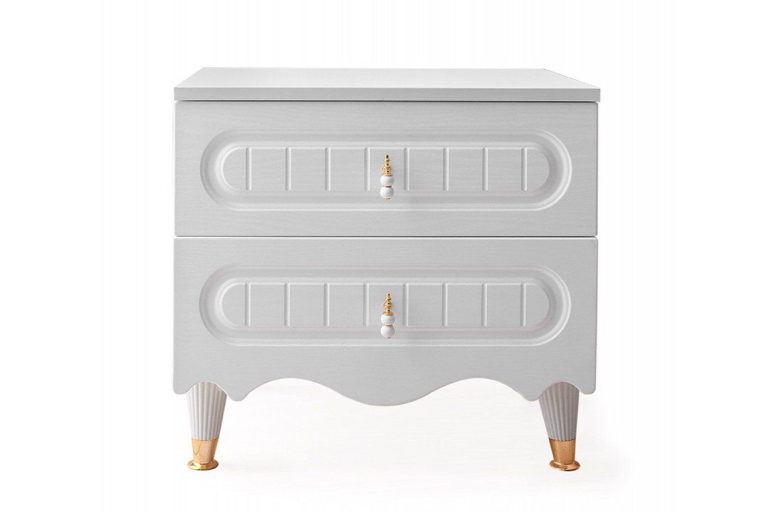 Şehzade Beyaz 2 Çekmeceli 1 Adet Fırat Komidin