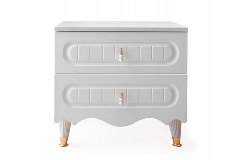 Şehzade Beyaz 2 Çekmeceli 1 Adet Fırat Komidin