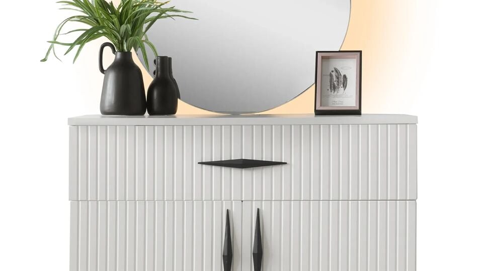 Şehzade Aytaşı 2 Kapılı 1 Çekmeceli Aynalı Ladin Şifonyer