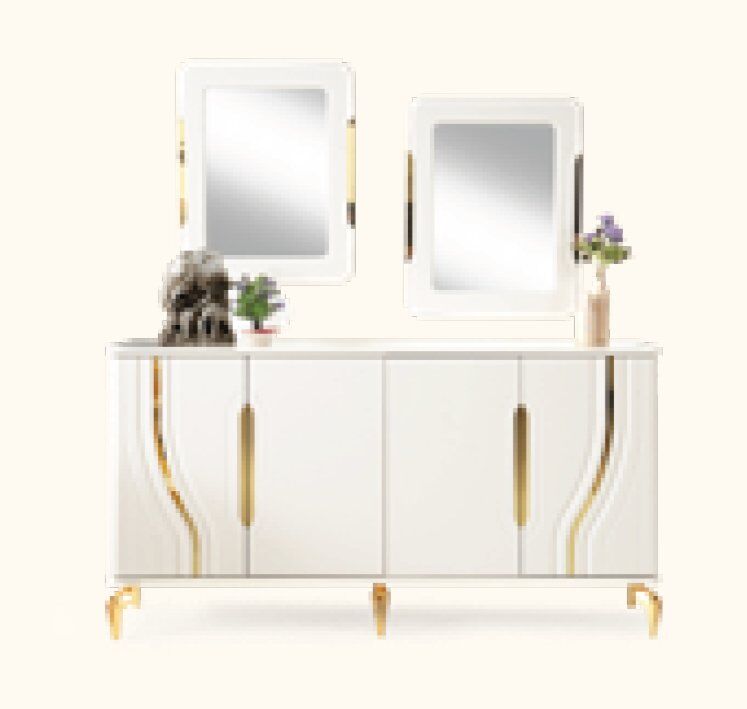 ABY Ekru - Gold Hazal Yemek Odası Takımı