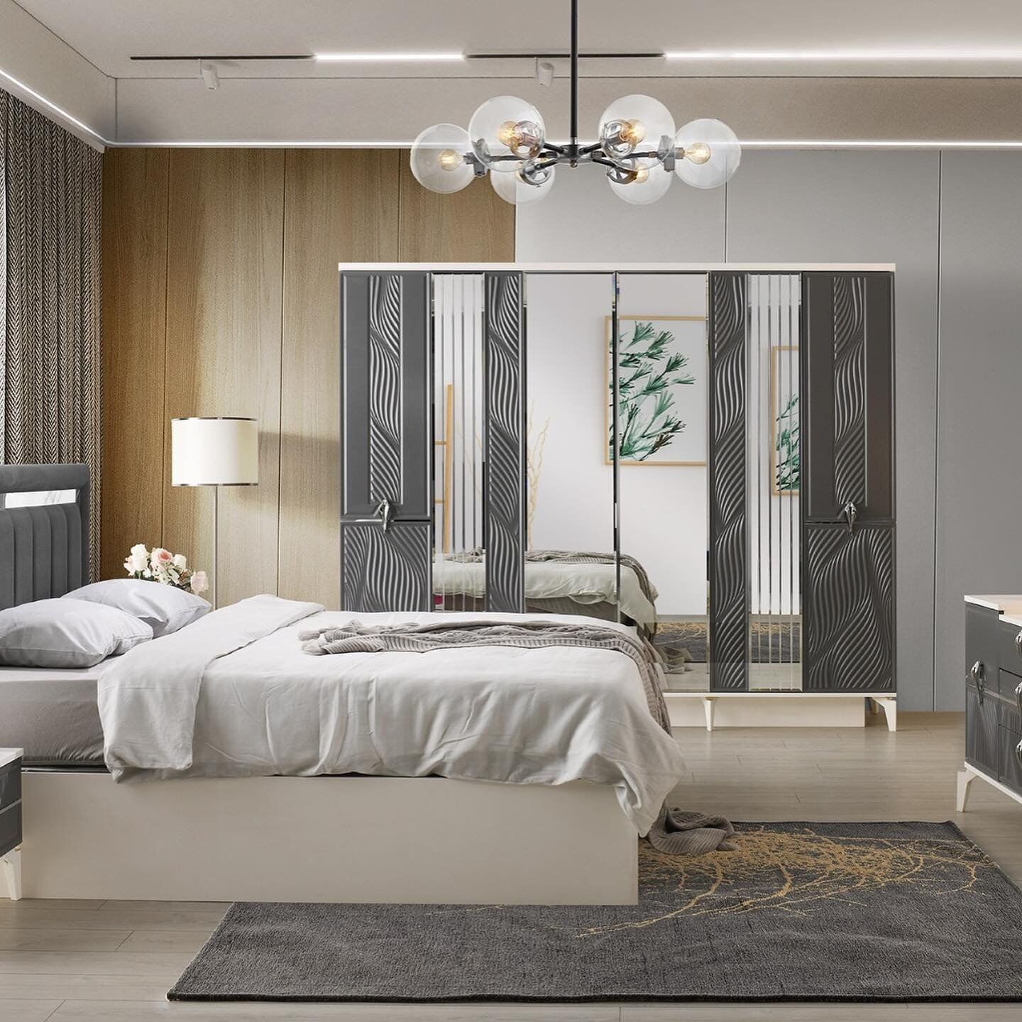 Şehzade Aytaşı - Antrasit Biga Yatak Odası Takımı