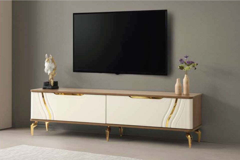 ABY Meşe - Ekru - Gold Hazal TV Ünitesi
