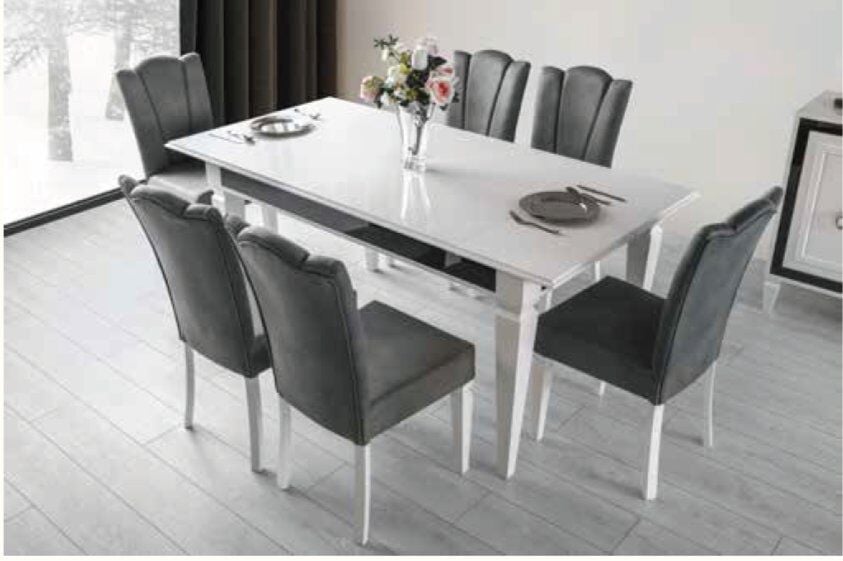 ABY Ekru - Füme Beykoz Yemek Odası Takımı