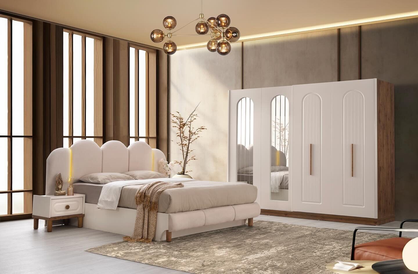 Şehzade Aytaşı - Ceviz Hazar Yatak Odası Takımı