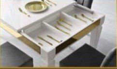 ABY Ekru - Gold Beykoz Yemek Odası Takımı