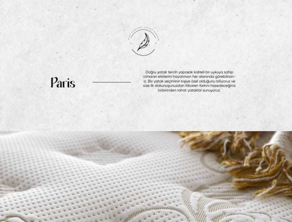 Paris Yatak + Baza + Baza Başlığı 3 ' Lü Set(Gold Yatak 32 cm Organik Pamuk)