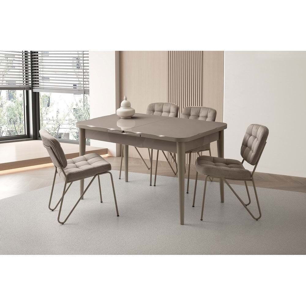 Mobilgen Cappicino Banky Sandalye 130+37 Kelebek Kütük Masa Takımı