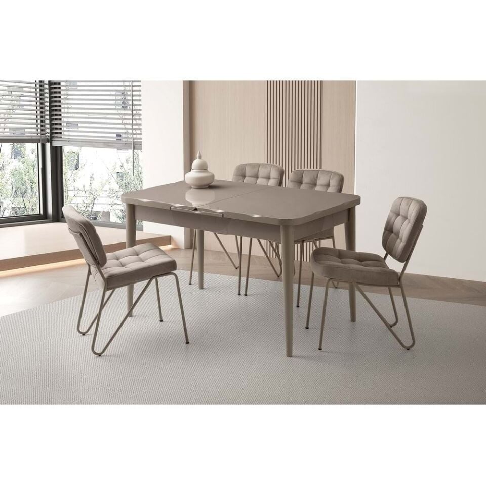 Mobilgen Cappicino Banky Sandalye 130+37 Kelebek Kütük Masa Takımı