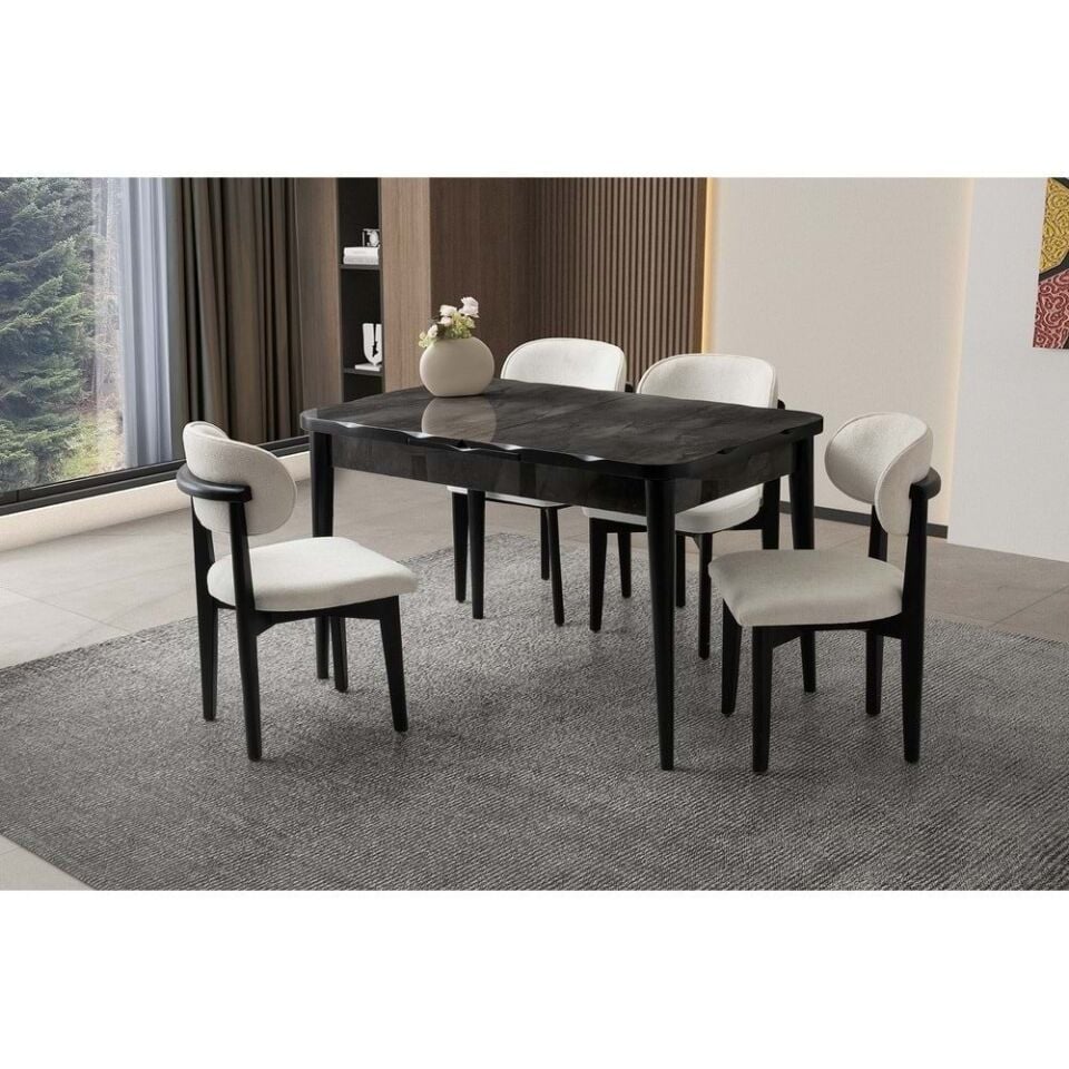 Mobilgen Irony Nergis Sandalye 130+37 Kelebek Kütük Açılabilir Masa Takımı