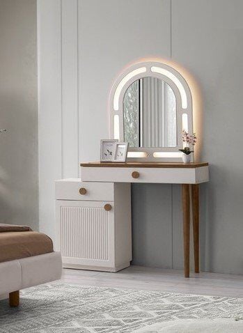 Şehzade Aytaşı - Ceviz 1 Kapılı 2 Çekmeceli Aynalı Irmak Şifonyer