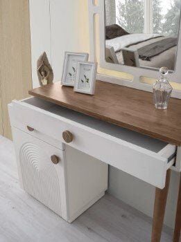 Şehzade Aytaşı - Ceviz 1 Kapılı 2 Çekmeceli Aynalı Irmak Şifonyer