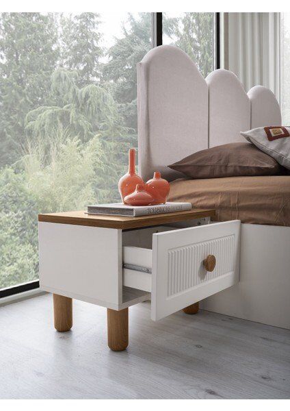 Şehzade Aytaşı - Ceviz 1 Çekmeceli 1 Adet Irmak Komidin