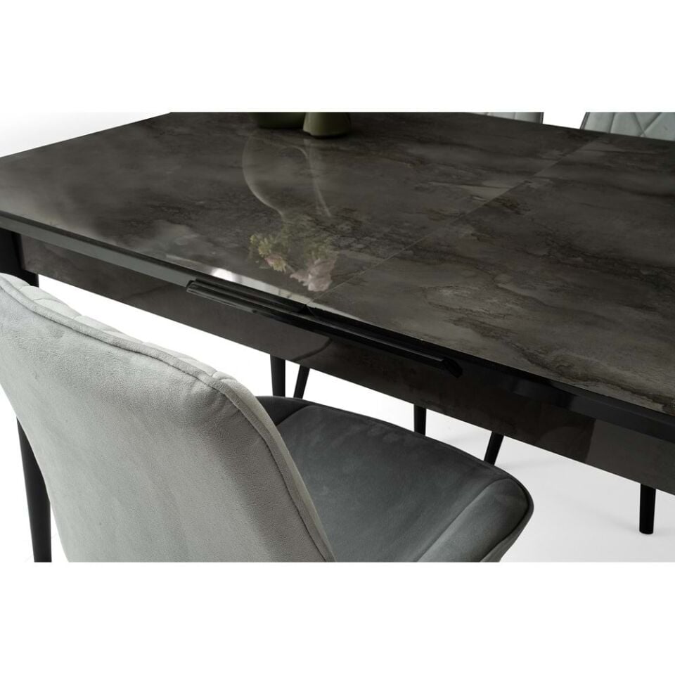 Mobilgen Irony 4 Adet Fulya Sandalye 160+37 Kelebek Tekno Kenar HG Açılabilir Masa Takımı