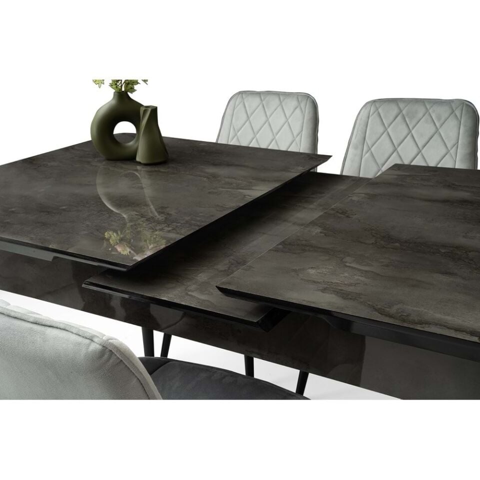 Mobilgen Irony 4 Adet Fulya Sandalye 160+37 Kelebek Tekno Kenar HG Açılabilir Masa Takımı