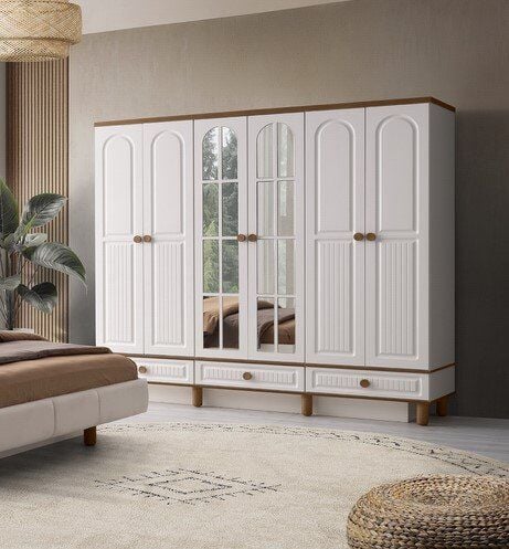 Şehzade Aytaşı - Ceviz 6 Kapılı 3 Çekmeceli Çınar Dolap