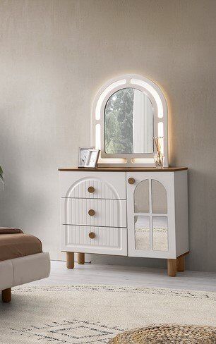 Şehzade Aytaşı - Ceviz 1  Kapılı 3 Çekmeceli Aynalı Çınar Şifonyer