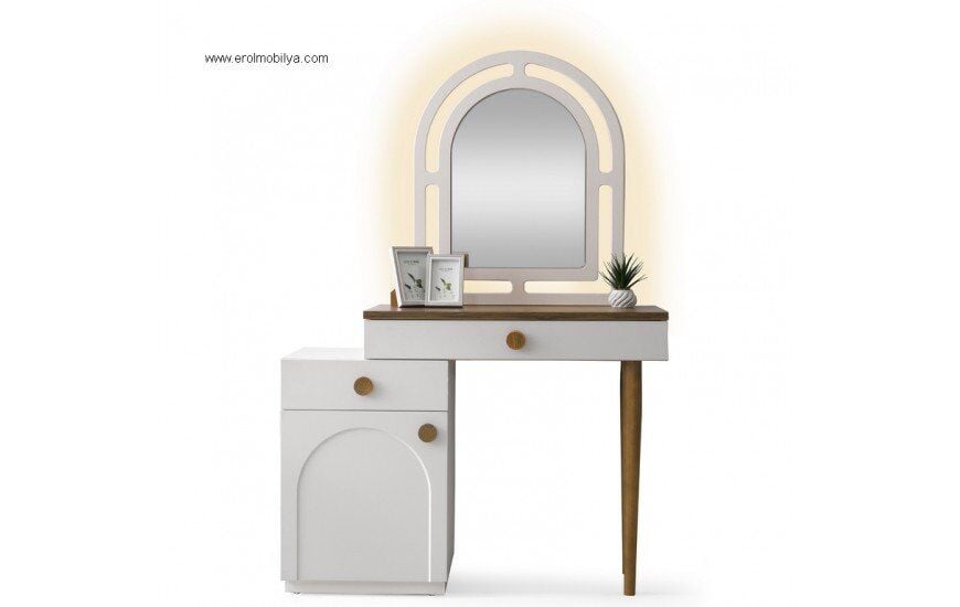 Şehzade Aytaşı - Ceviz 1 Kapılı 2 Çekmeceli Aynalı Kosova Şifonyer