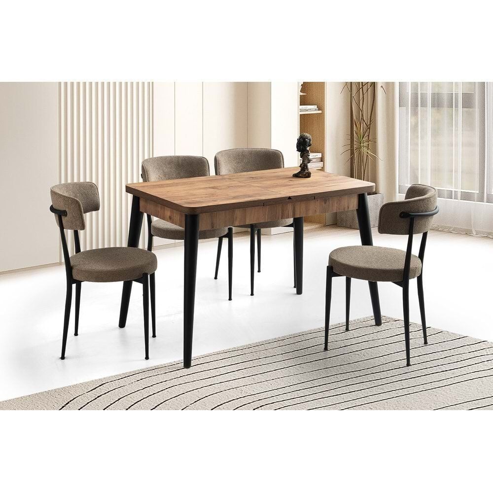 Mobilgen Diş Budak  4 Adet Gözde Sandalye 120+30 Milano Kelebek Açılabilir Masa Takımı