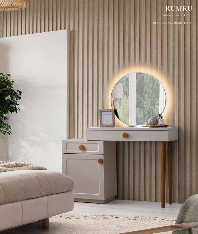 Şehzade KumBeji 1 Kapılı 2 Çekmeceli Aynalı Kumru Şifonyer