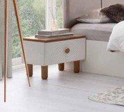 Şehzade Aytaşı - Ceviz 1 Çekmeceli 1 Adet Köşk Komidin