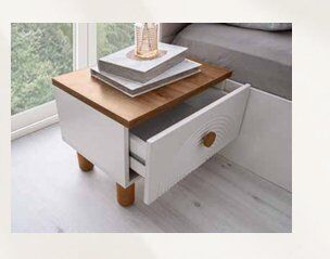 Şehzade Aytaşı - Ceviz 1 Çekmeceli 1 Adet Köşk Komidin