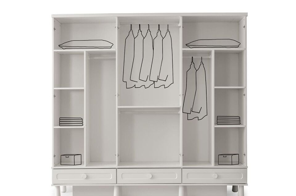 Şehzade Aytaşı 6 Kapılı 3 Çekmeceli Beyza Dolap