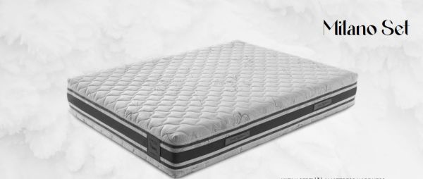 Milano Yatak + Baza + Baza Başlığı 3 ' Lü Set(Orion Yatak 30 cm Kuş Tüyü Sert Sünger)
