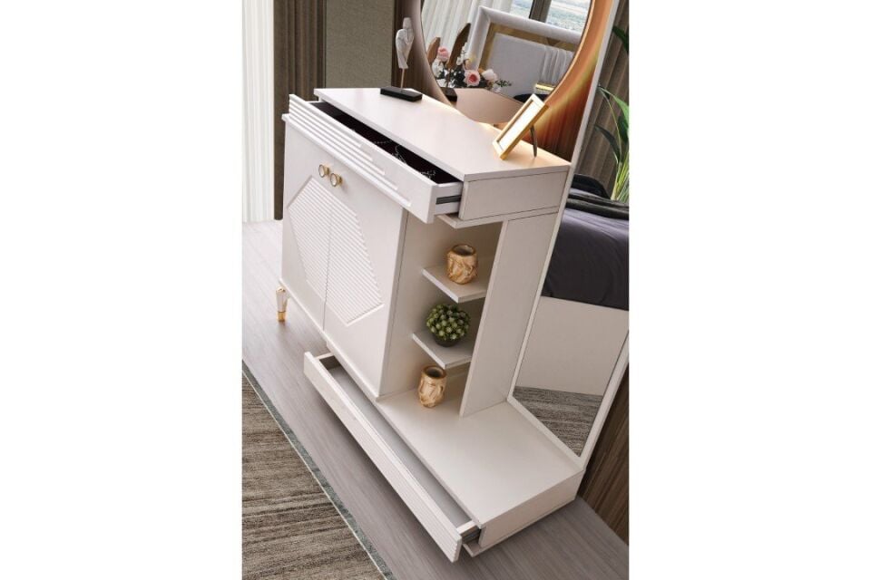 Şehzade Aytaşı 2 Kapılı 2 Çekmeceli Aynalı Elmas Şifonyer