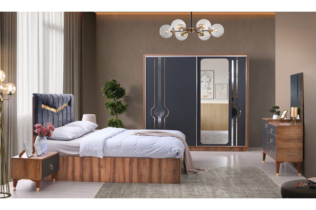 Şehzade Ceviz - Antrasit Gürün Yatak Odası Takımı