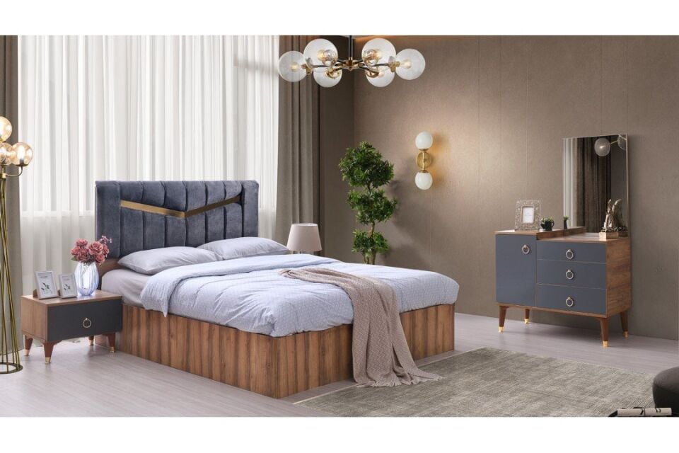 Şehzade Ceviz - Antrasit Gürün Yatak Odası Takımı