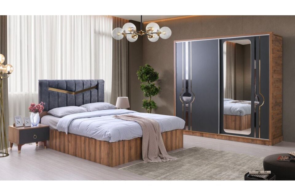 Şehzade Ceviz - Antrasit Gürün Yatak Odası Takımı