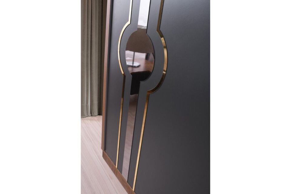 Şehzade Ceviz - Antrasit Sürgülü Gürün Dolap