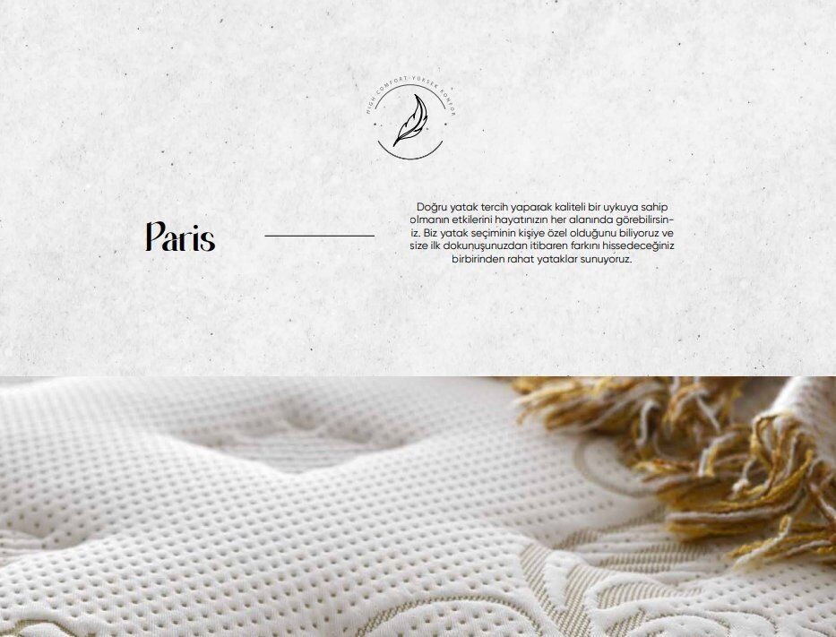 Paris Ultra Ortopedik AntiAlerjik 32cm 90*190 Yatak-Baza-Başlık Seti