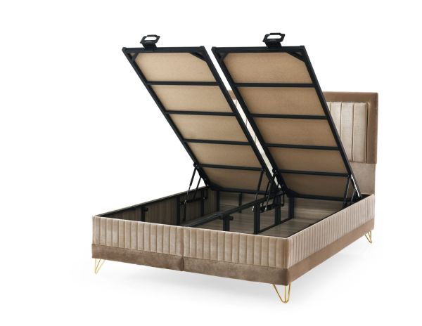 Rio Yatak + Baza + Başlık 3 ' Lü Set(Pluton Yatak 30 cm Kuş Tüyü Sünger)