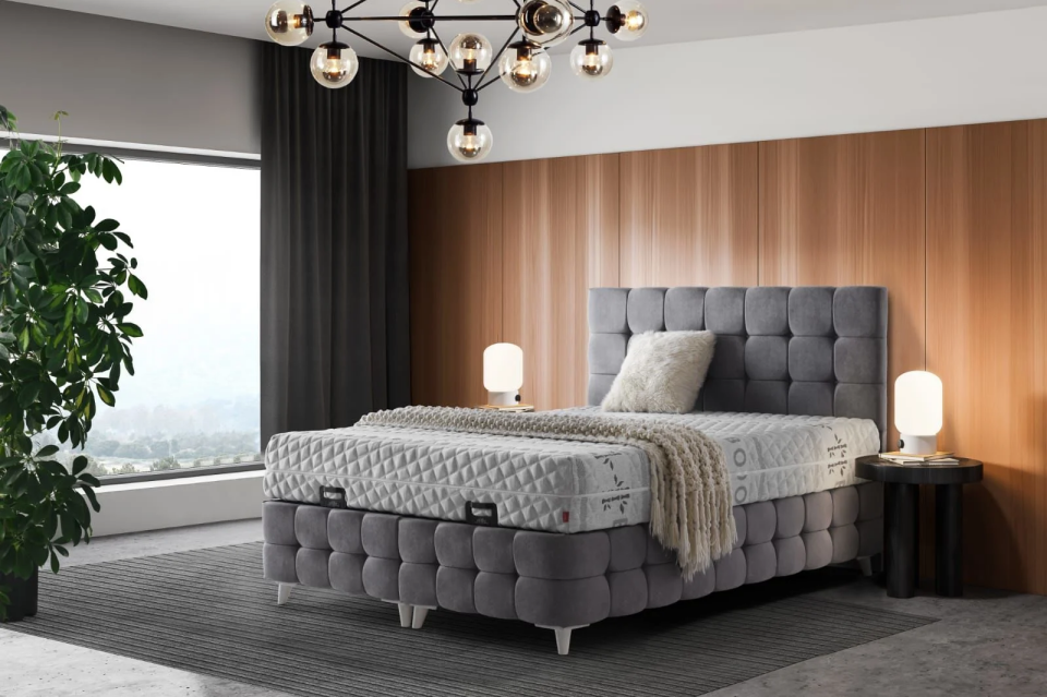 Manila Ultra Ortopedik AntiAlerjik 23cm 90*190 Yatak-Baza-Başlık Seti