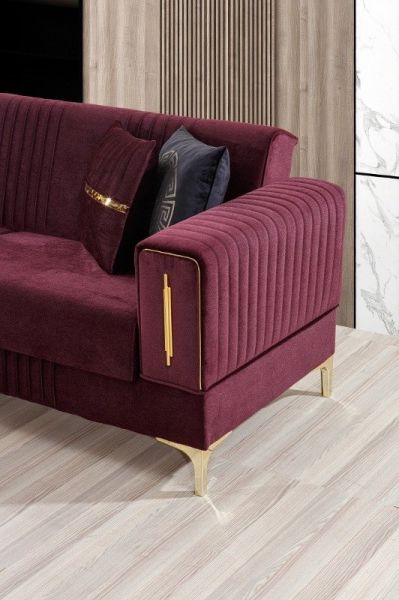 Palermo Bordo Demir Ayaklı Oturma Grubu