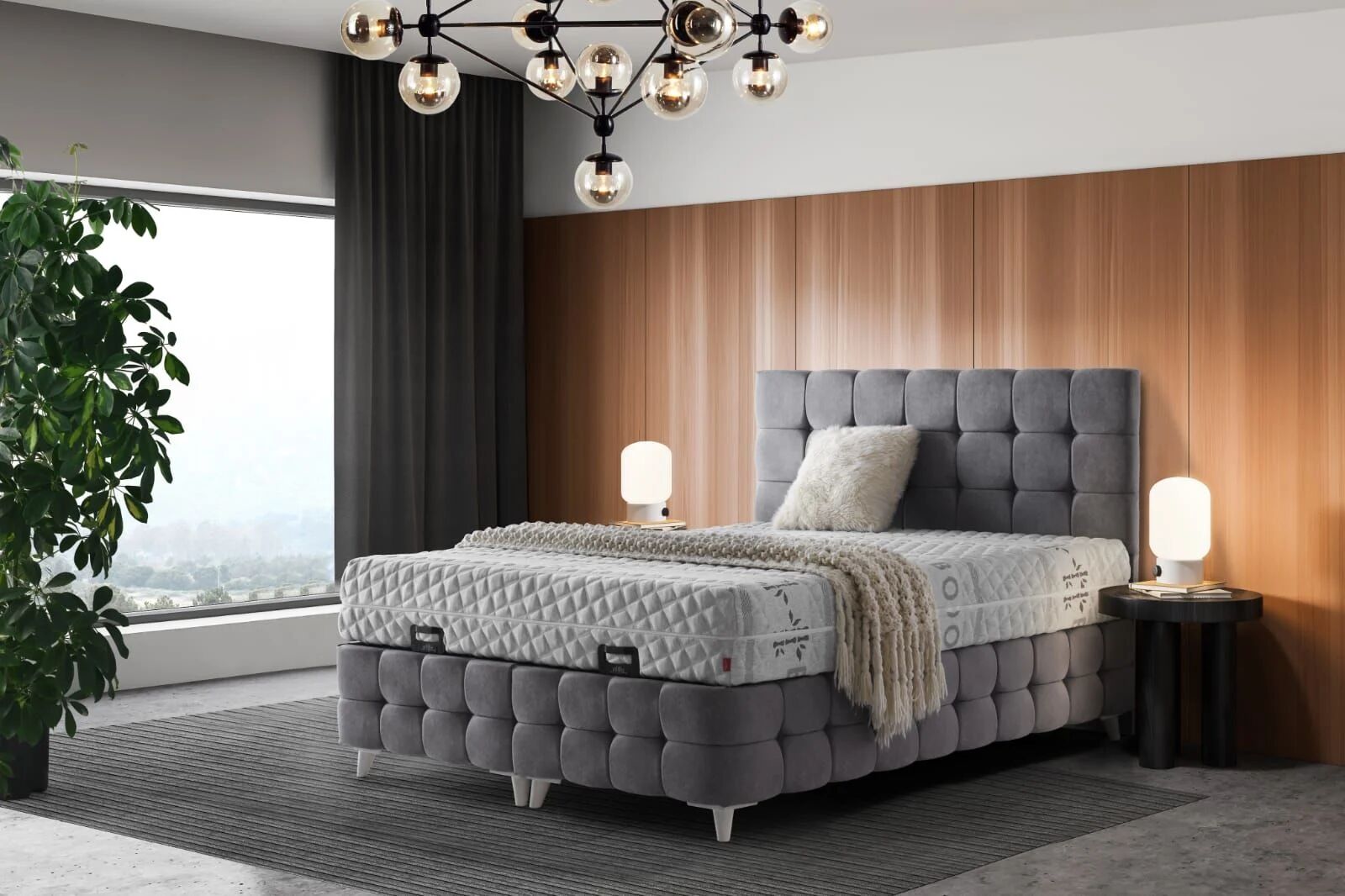Manila Ultra Ortopedik AntiAlerjik 23cm 160*200 Yatak-Baza-Başlık Seti