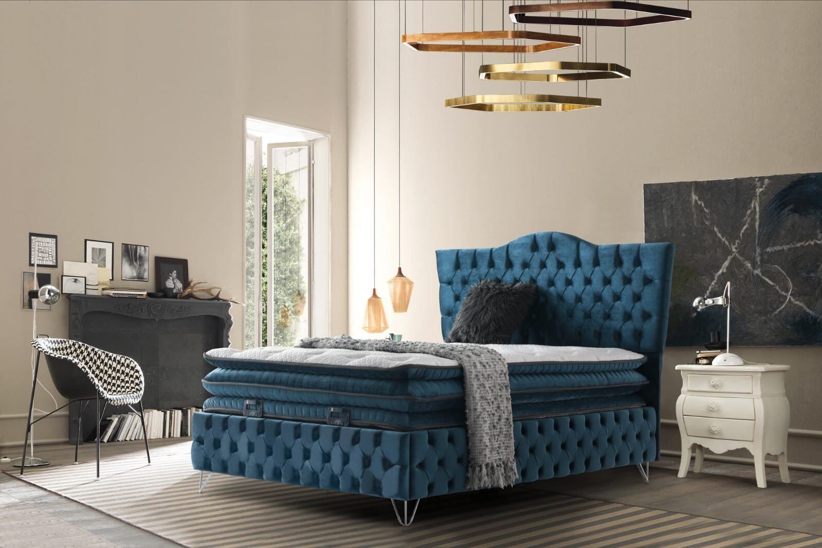 Alpha Ultra Ortopedik AntiAlerjik 34cm 180*200 Yatak-Baza-Başlık Seti