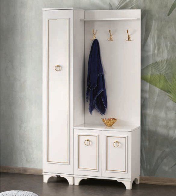 Bera Beyaz 3 Kapılı Elif Portmanto