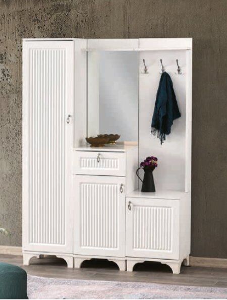 Bera Beyaz 3 Kapılı 1 Çekmeceli Hayal Portmanto