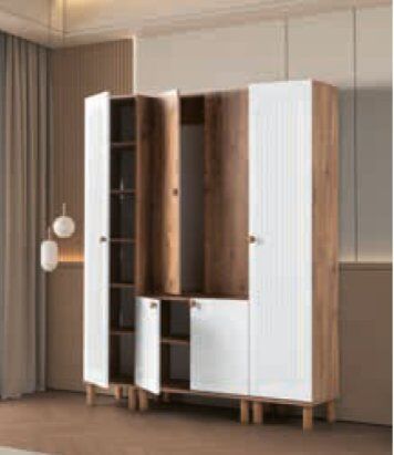 Bera Beyaz - Atlantik Çam 4 Kapılı Çiğdem Portmanto