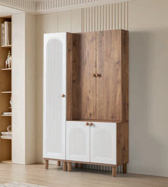 Bera Beyaz - Atlantik Çam 3 Kapılı Çiğdem Portmanto