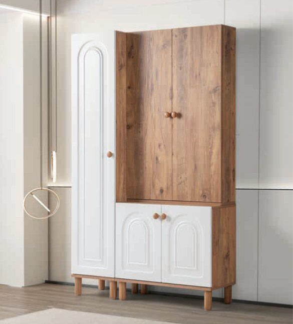 Bera Beyaz - Atlantik Çam 3 Kapılı Zambak Portmanto