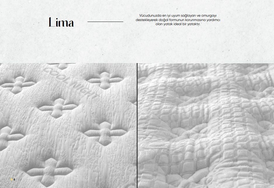 Lima Ortopedik AntiAlerjik 30Cm 180*200 Yatak-Baza-Başlık Seti