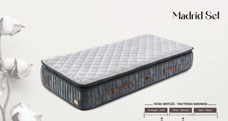 Madrid Ultra Ortopedik AntiAlerjik 30cm 90*190 Yatak-Baza-Başlık Seti