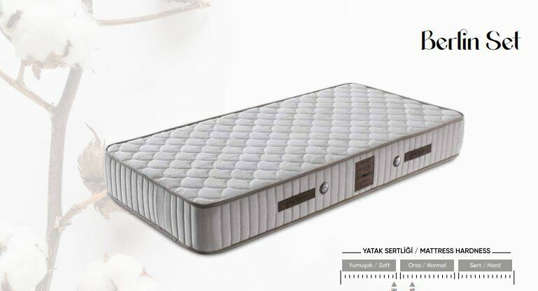Berlin Full Ortopedik AntiAlerjik 24 cm 90*190 Yatak-Baza-Başlık Seti