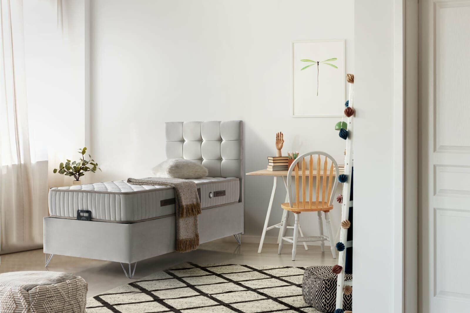 Berlin Full Ortopedik AntiAlerjik 24 cm 100*200 Yatak-Baza-Başlık Seti