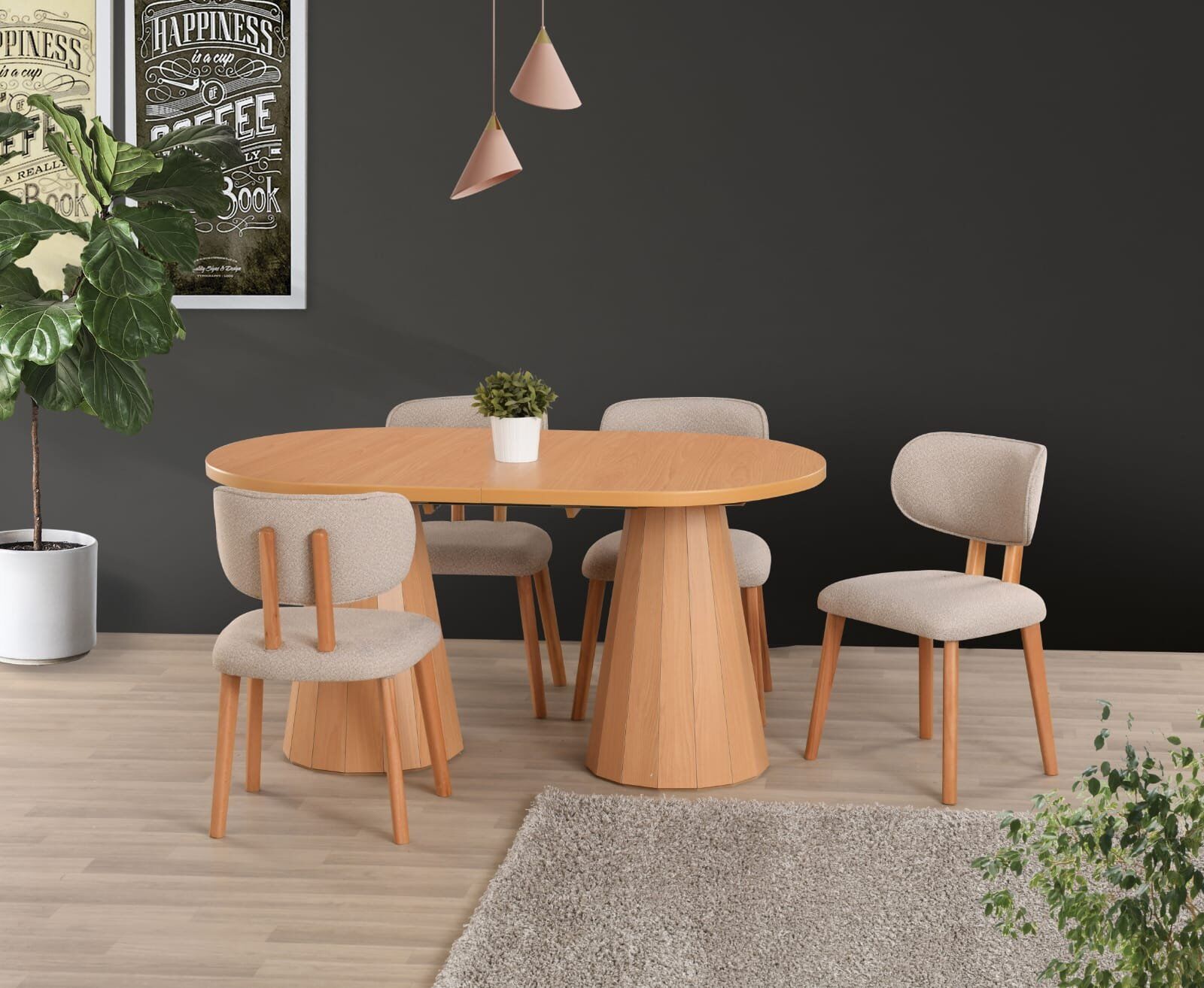 Uyar (Sadece Masa) Kayın Kaplama 90*160+30 Pota Açılabilir Masa