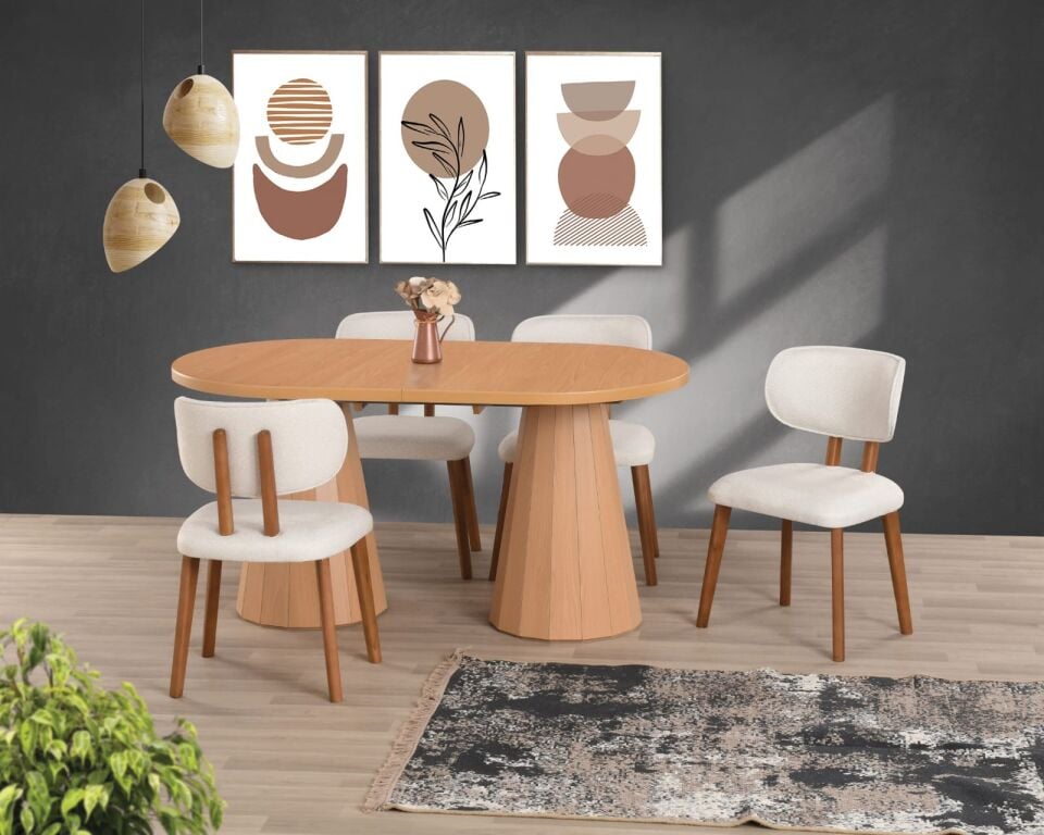 Uyar (Sadece Masa) Kayın Kaplama Piramit Ayak 90*160+30 Pota Açılır Masa