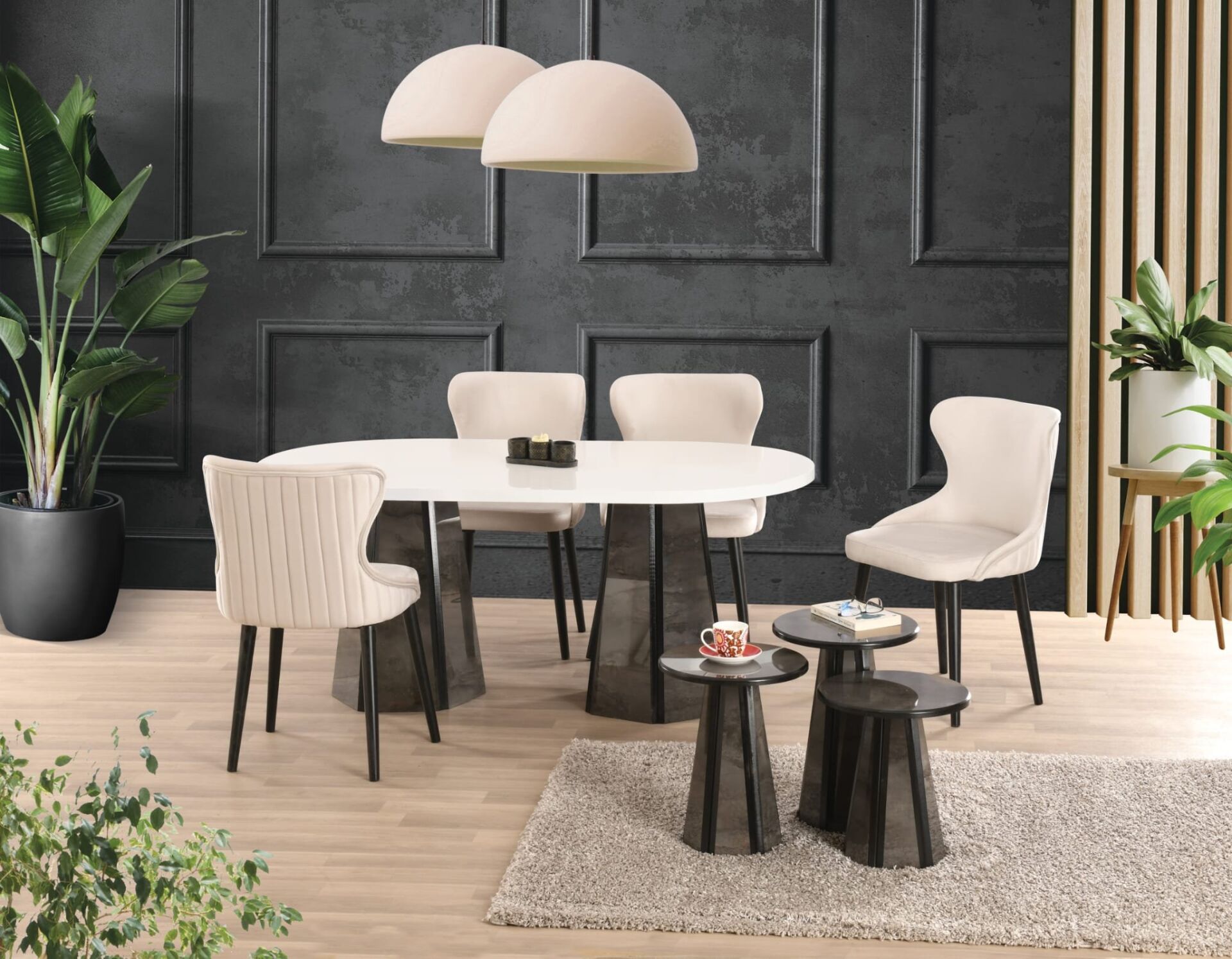 Uyar (Sadece Masa) Beyaz Piramit Ayak 90*160 Pota Sabit Masa